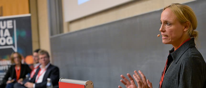 IAB-Forscherin Dr. Ute Leber hielt einen kurzen Vortrag.
