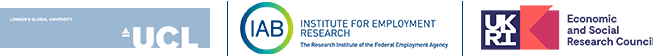 The picture shows the logos of the University College London, the Institute of Employment Research and the Economic and Social Research Council